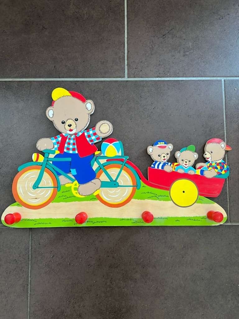 Colorful Bear Family Coat Rack
