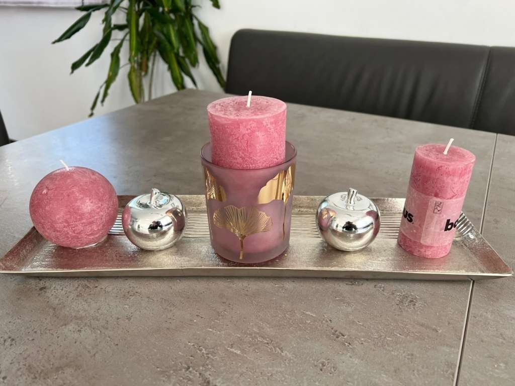Decorative Candle Set with Tray